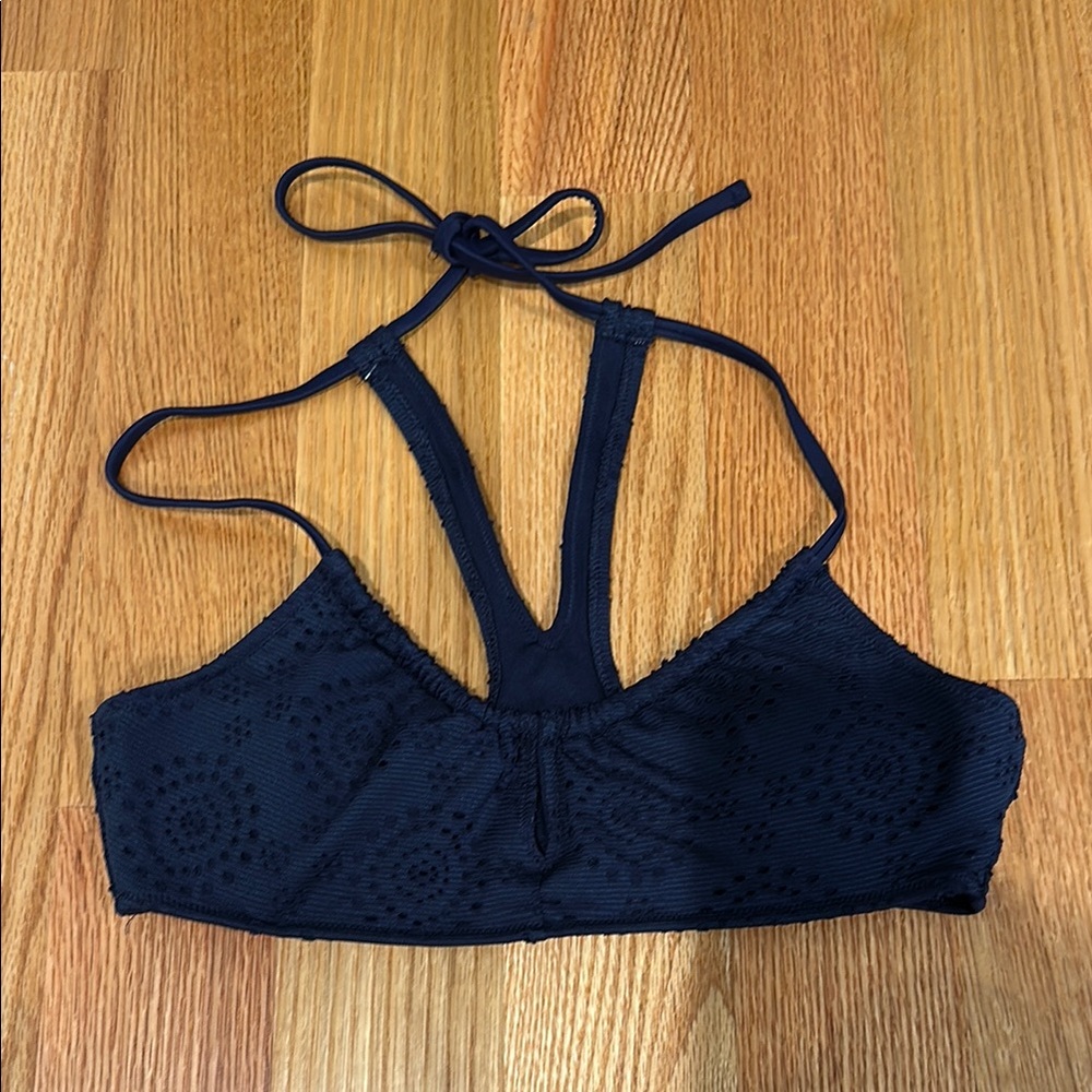 Aerie Navy Blue Lace Racerback Bikini Top - Size Medium
